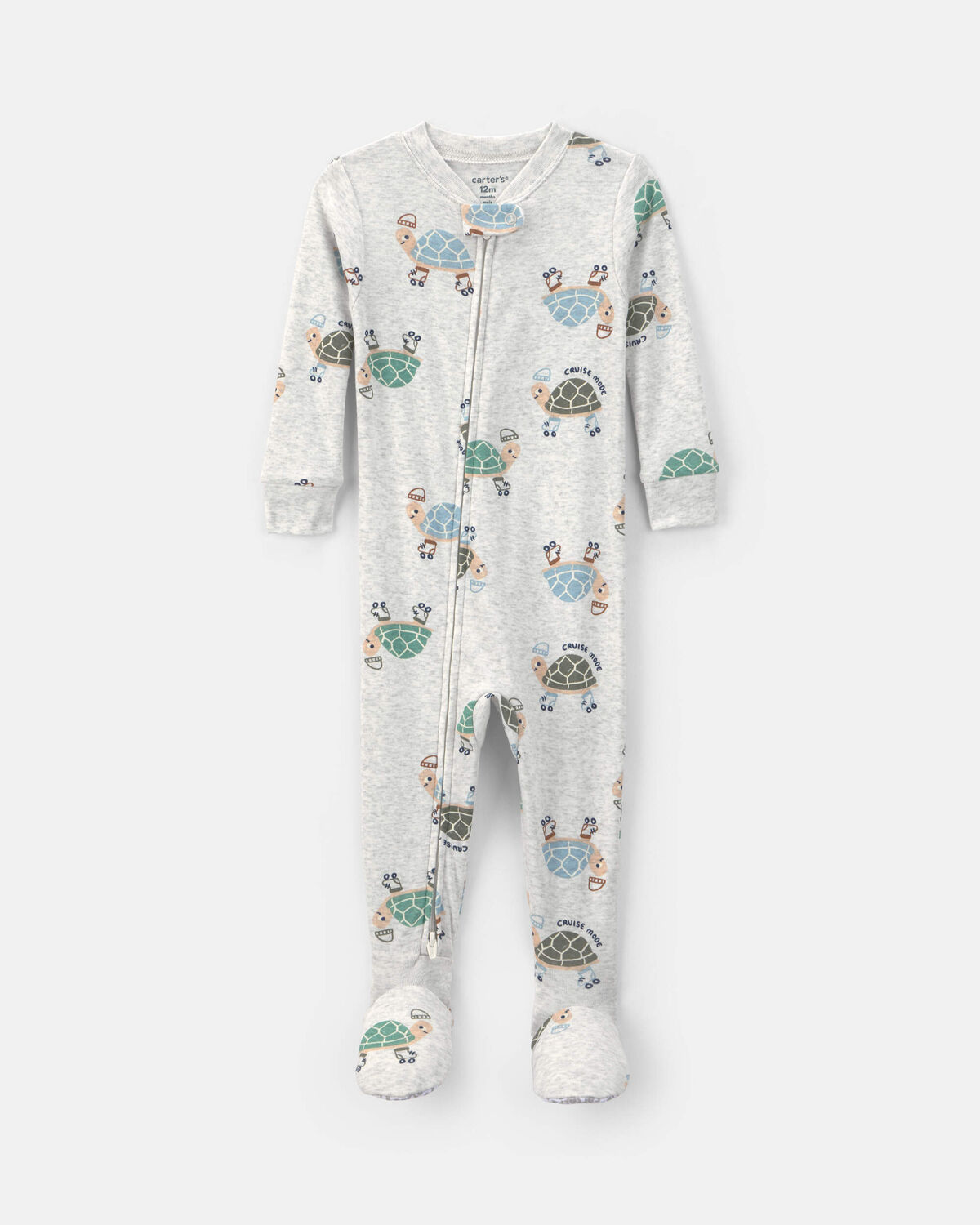 Baby Boy Skating Turtle Print Snug Fit 1-Piece Pajama 1 Baby Boy Skating Turtle Print Snug Fit 1-Piece Pajama