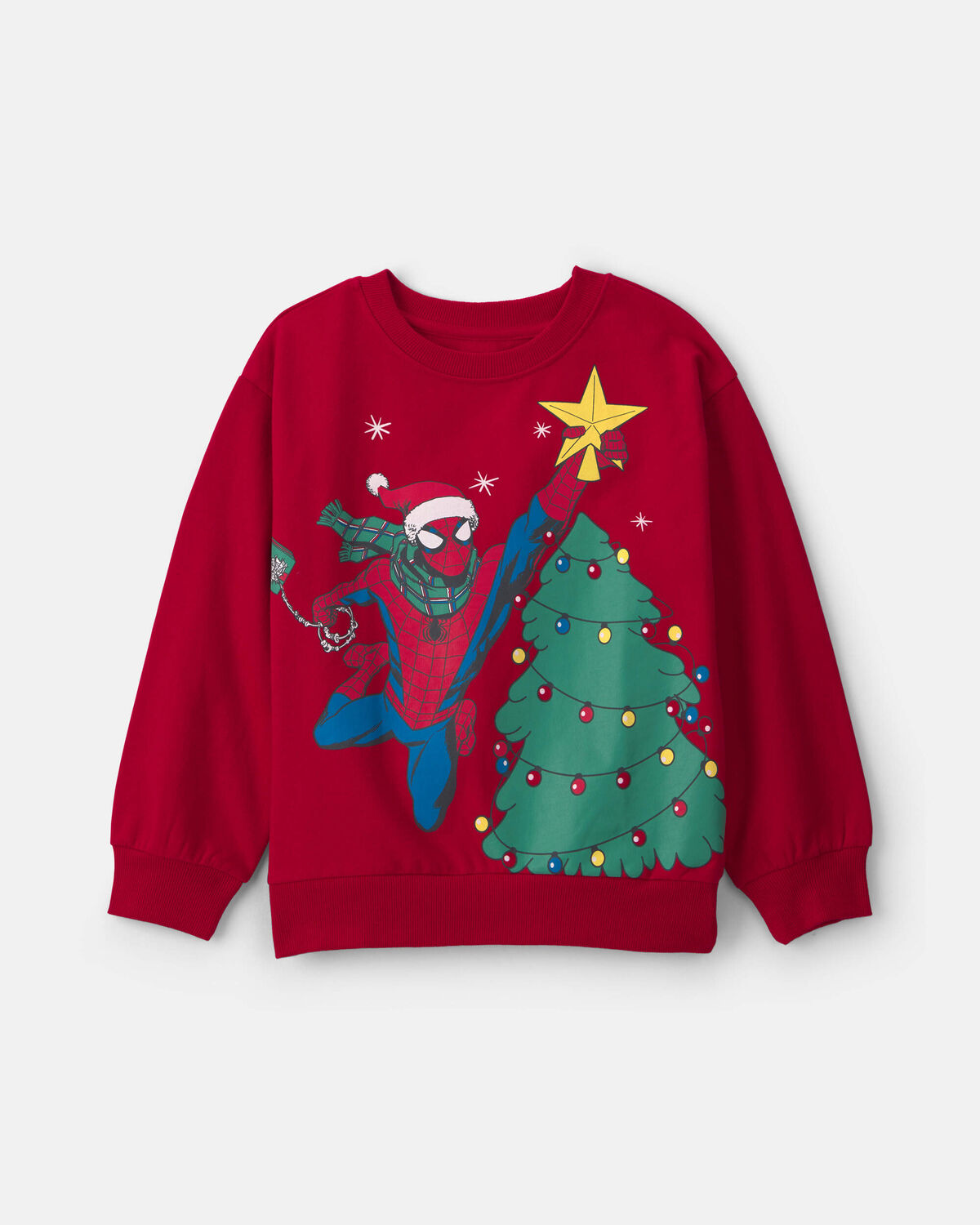 Boys ©Marvel Spider-Man Christmas Pullover Sweatshirt - Red 1 Boys ©Marvel Spider-Man Christmas Pullover Sweatshirt - Red