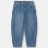 Girls Fleece-Lined Denim Barrel Jeans - Medium Wash 4 Girls Fleece-Lined Denim Barrel Jeans - Medium Wash