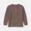 Boys Thermal Long-Sleeve Henley T-Shirt - Brown