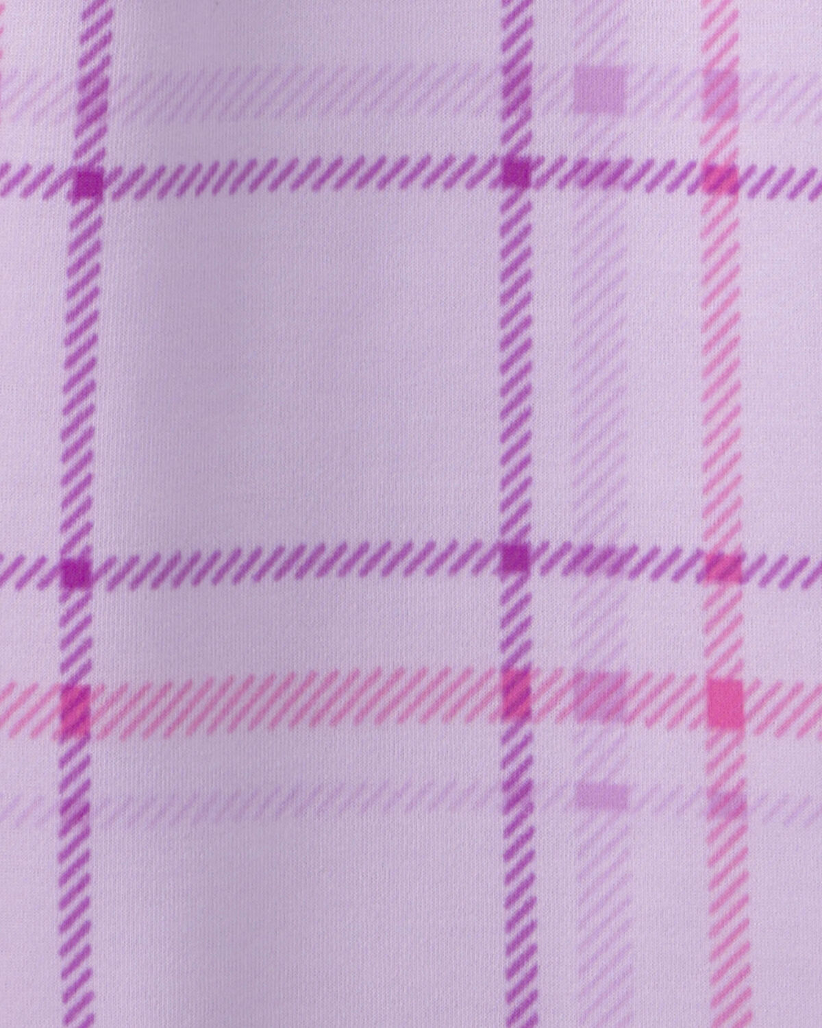 Girls 2-Piece 'Snow Day' Plaid Fleece Loose Fit Pajama Set - Purple