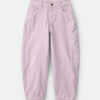 Girls Teddy Fleece Denim Barrel Jeans - Purple