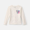 Girls Snoopy Ribbed Long-Sleeve Top - Cream