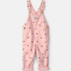 Toddler Girl Bear Corduroy Overalls - Pink