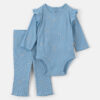 Baby Girl 2-Piece Snowflake Fair Isle Long-Sleeve Bodysuit & Pant Set - Blue