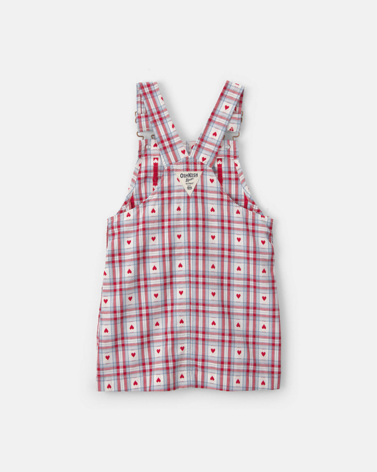 Heart Plaid Valentine's Day Skirtall - Blue/White/Red