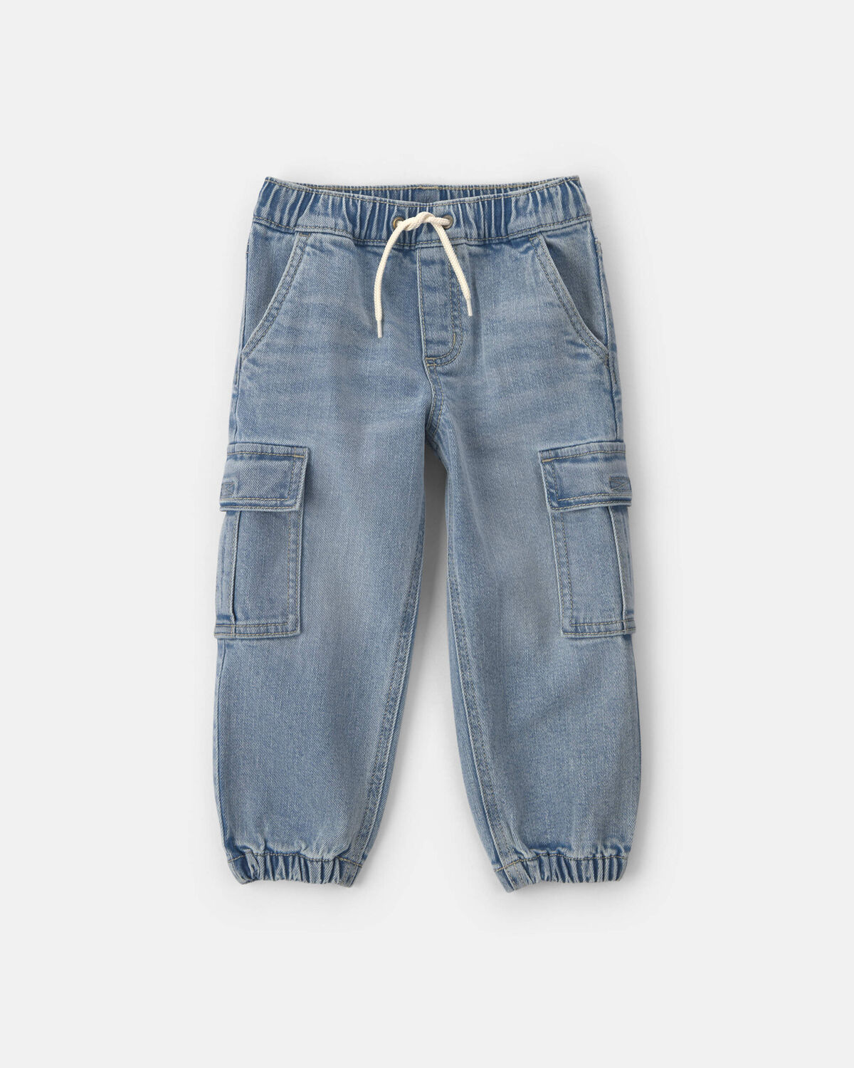 Toddler Boy Denim Cargo Joggers - Light Wash 1 Toddler Boy Denim Cargo Joggers - Light Wash