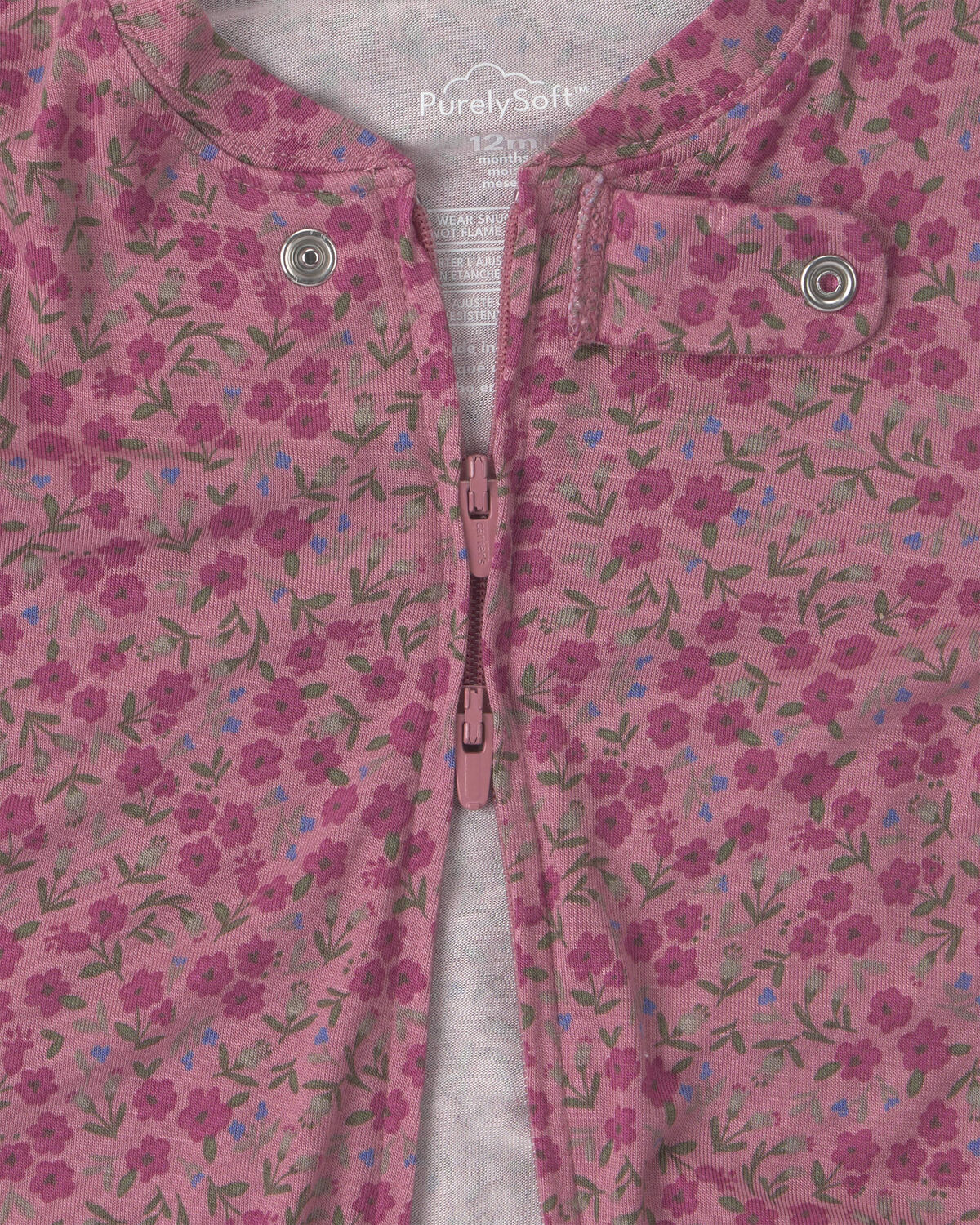 Baby Girl 1-Piece Floral PurelySoft™ Snug Fit Pajama - Pink 5 Baby Girl 1-Piece Floral PurelySoft™ Snug Fit Pajama - Pink