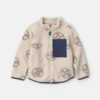 Logo Fleece Zip-Up Jacket - Cream/Navy Blue