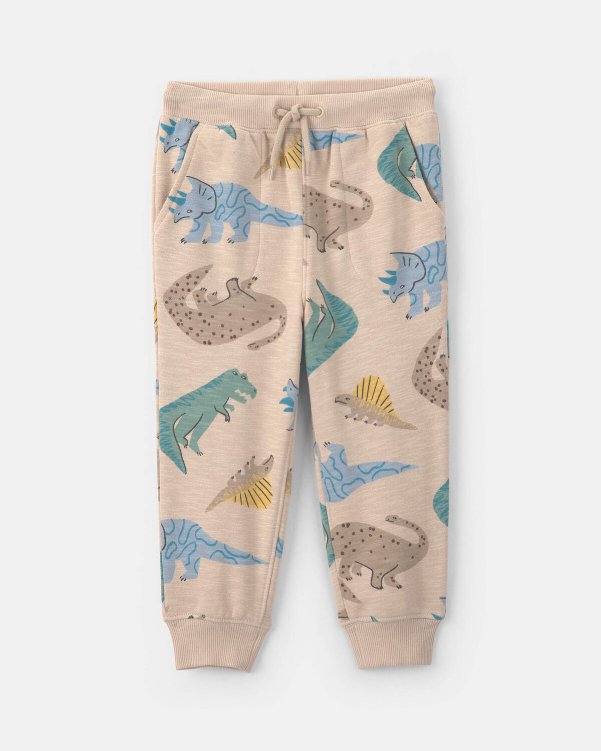 Toddler Dinosaur French Terry Joggers - Beige 1 Toddler Dinosaur French Terry Joggers - Beige