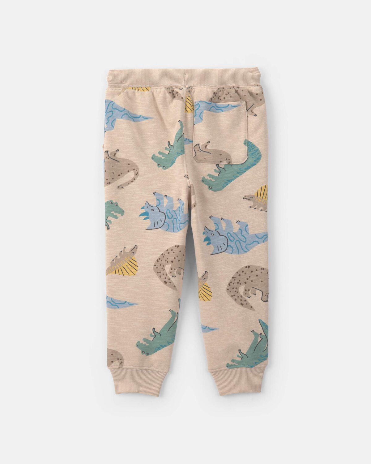 Toddler Dinosaur French Terry Joggers - Beige 2 Toddler Dinosaur French Terry Joggers - Beige