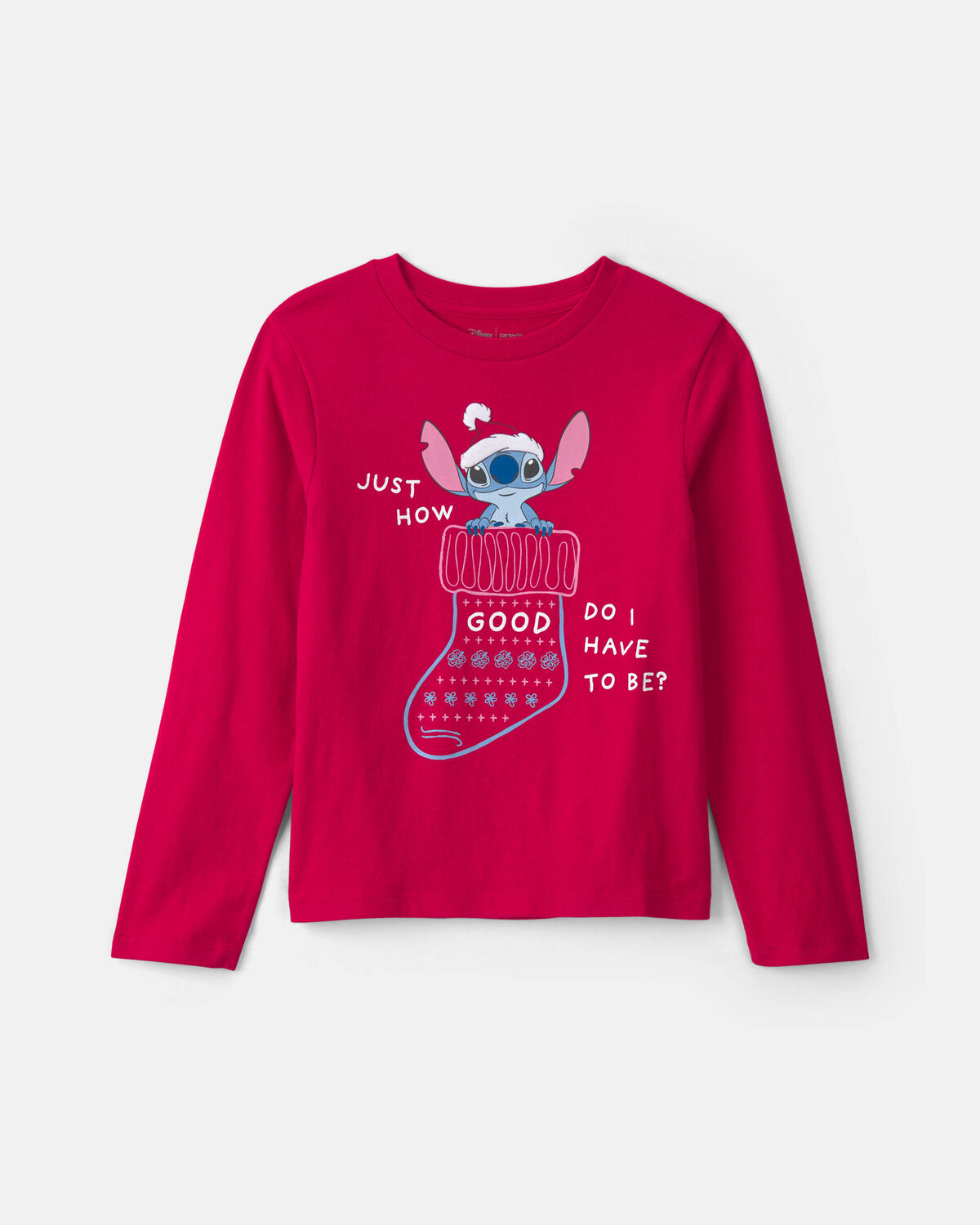 Girls Disney© Stitch Christmas Long-Sleeve Graphic Tee - Red 1 Girls Disney© Stitch Christmas Long-Sleeve Graphic Tee - Red