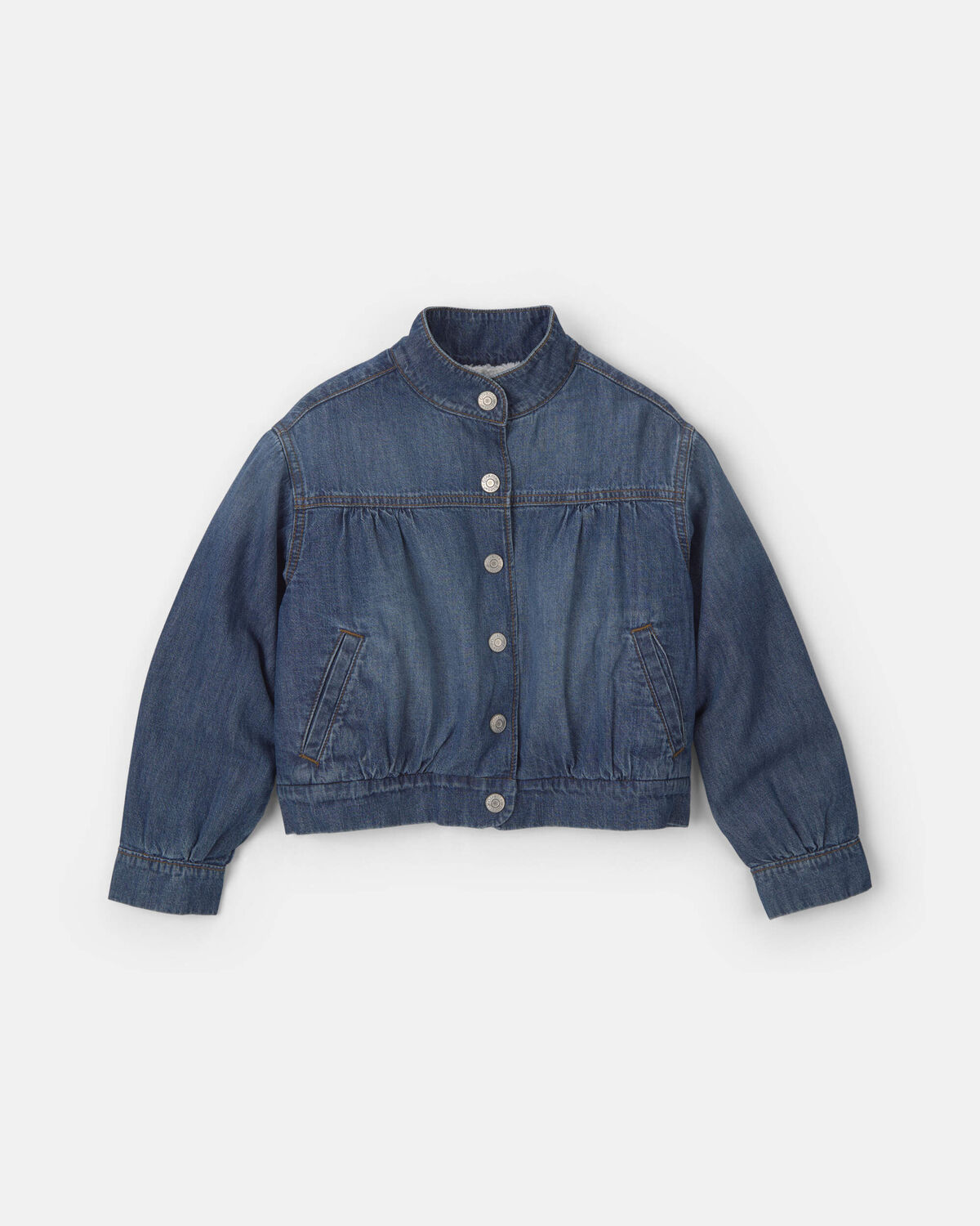 Girls Teddy Fleece-Lined Denim Jacket - Dark Wash