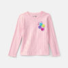 Girls Smileyworld Smiley Face Ribbed Top - Pink