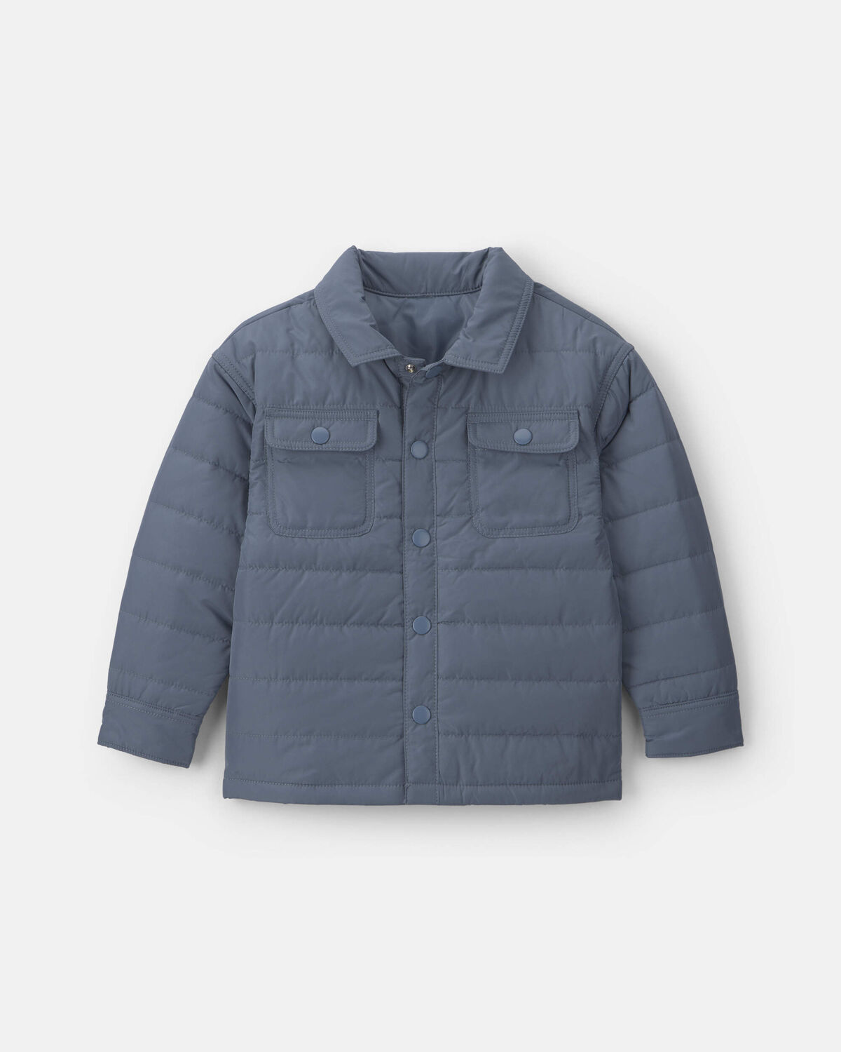Boys Collared Puffer Jacket - Blue 1 Boys Collared Puffer Jacket - Blue