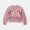 Girls Duck Fair Isle Long-Sleeve Cardigan Sweater - Pink