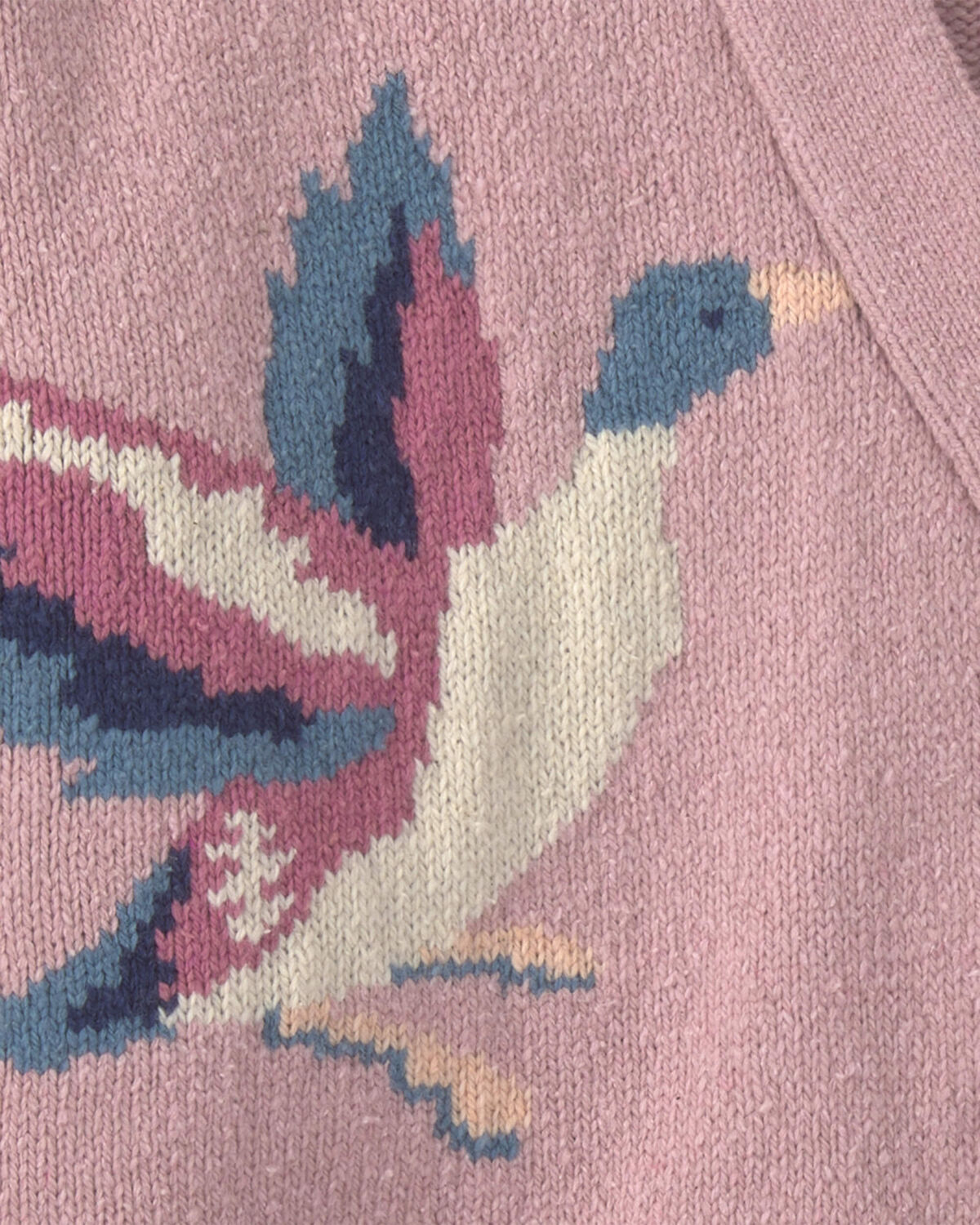 Girls Duck Fair Isle Long-Sleeve Cardigan Sweater - Pink 2 Girls Duck Fair Isle Long-Sleeve Cardigan Sweater - Pink