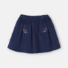 Girls Flower Corduroy Skirt - Navy Blue 4 Girls Flower Corduroy Skirt - Navy Blue
