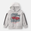 Boys 'Turbo Mode' Car Checkered Flag Fleece Hoodie - Grey