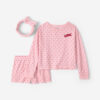 Girls 'Love' Valentine's Day Polka Dot Loose Fit 3-Piece Pajama Set - Pink