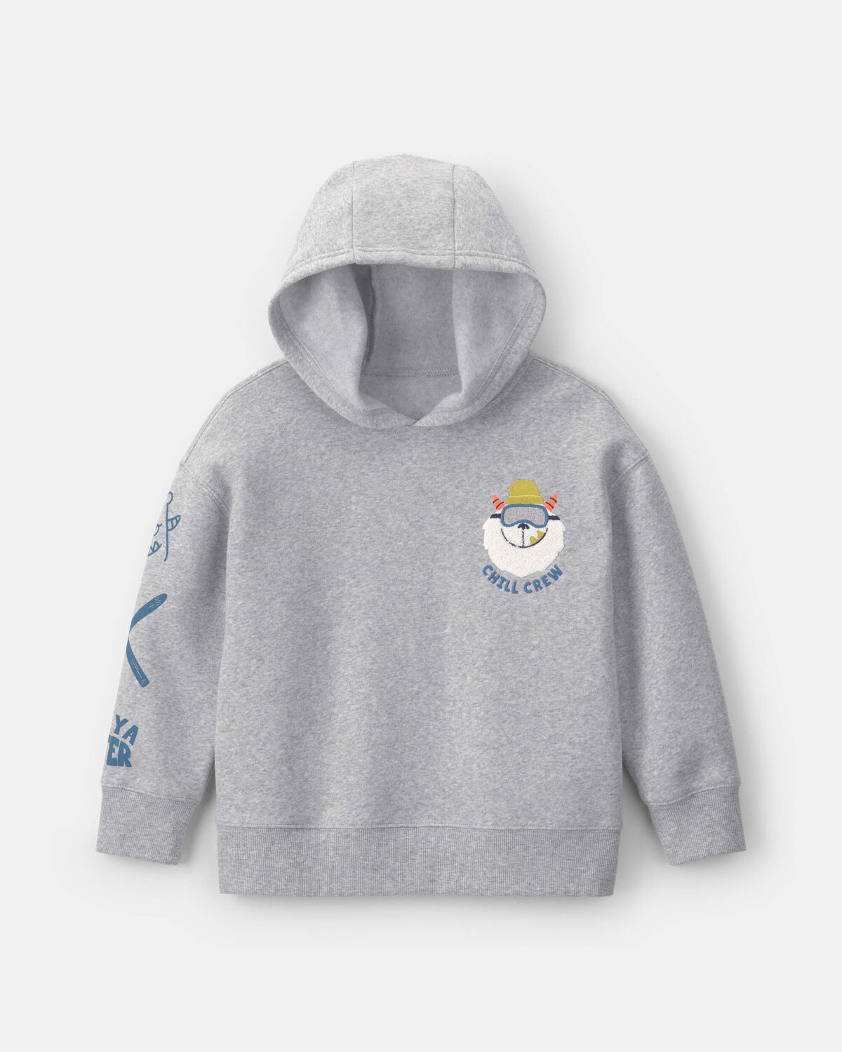 Boys 'Chill Crew' Yeti Fleece Hoodie - Grey