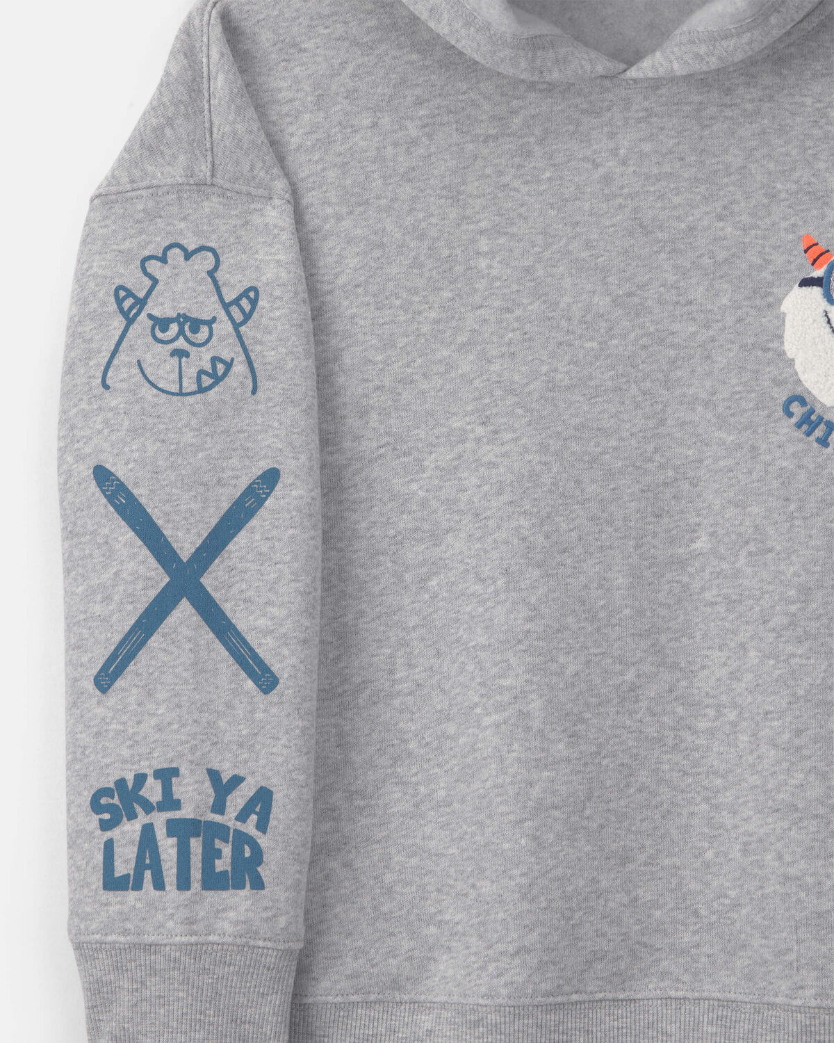 Boys 'Chill Crew' Yeti Fleece Hoodie - Grey