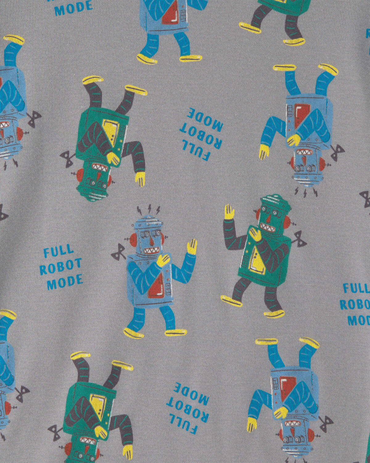 Boys 'Monster vs. Robot Dance Battle' 100% Cotton 4-Piece Pajama Set - Grey 3 Boys 'Monster vs. Robot Dance Battle' 100% Cotton 4-Piece Pajama Set - Grey