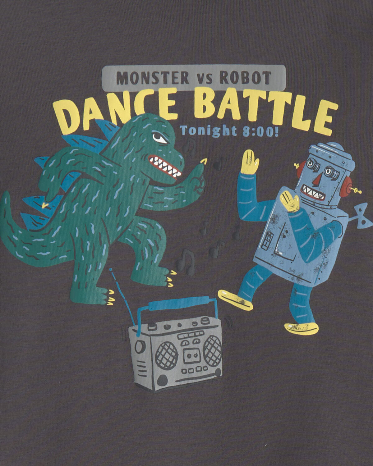 Boys 'Monster vs. Robot Dance Battle' 100% Cotton 4-Piece Pajama Set - Grey 4 Boys 'Monster vs. Robot Dance Battle' 100% Cotton 4-Piece Pajama Set - Grey