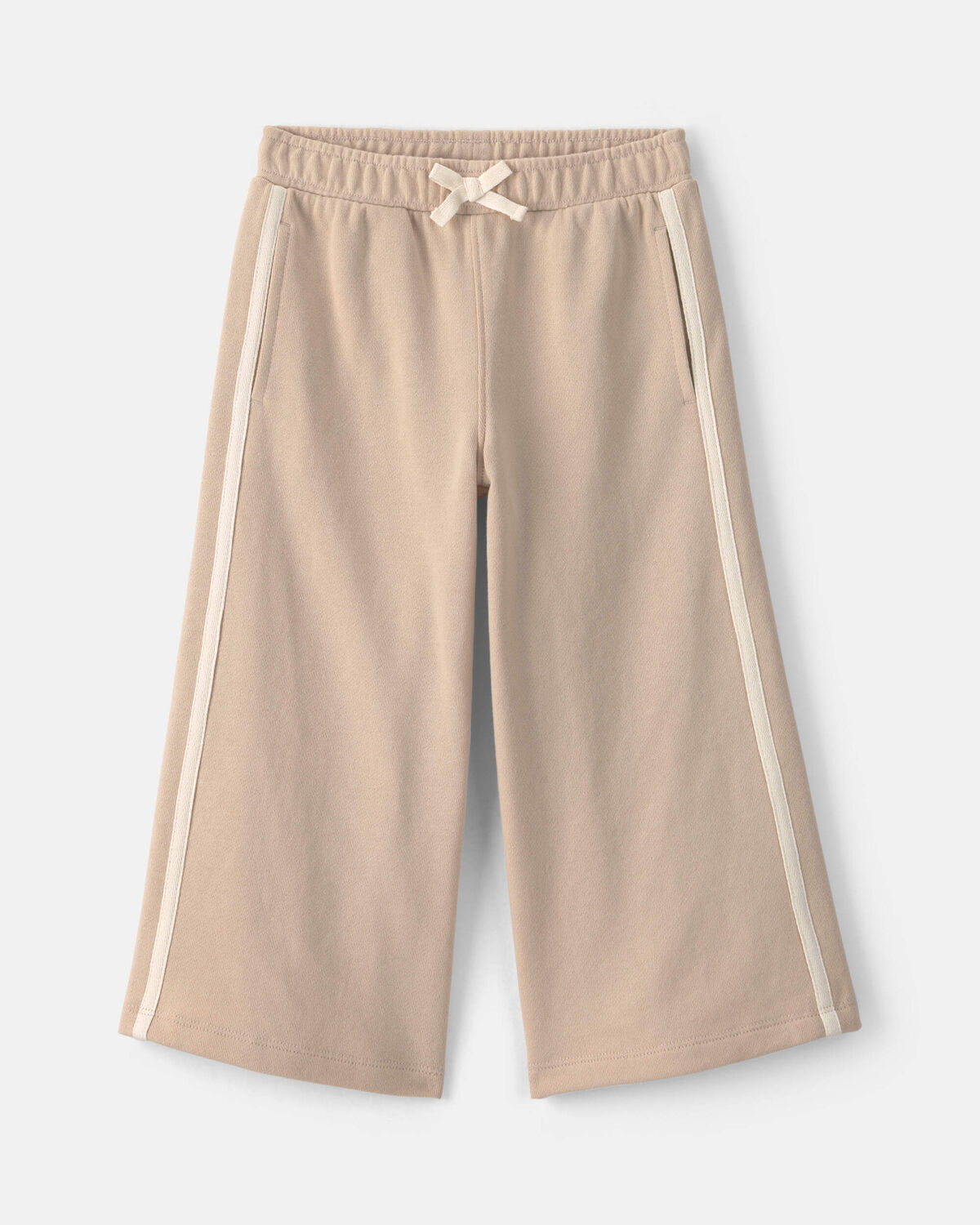 Toddler Girl French Terry Wide-Leg Pants - Tan 1 Toddler Girl French Terry Wide-Leg Pants - Tan
