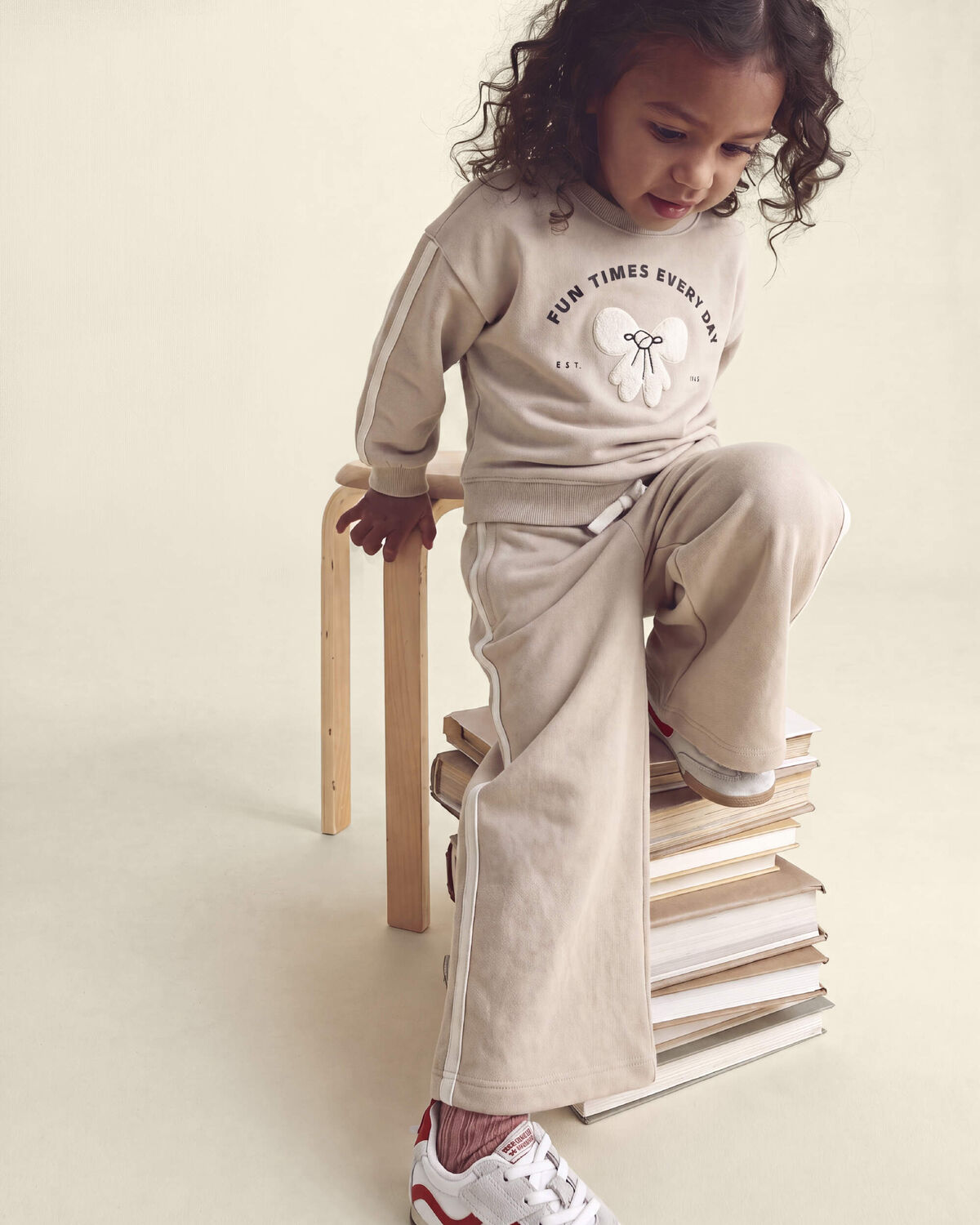 Toddler Girl French Terry Wide-Leg Pants - Tan 4 Toddler Girl French Terry Wide-Leg Pants - Tan