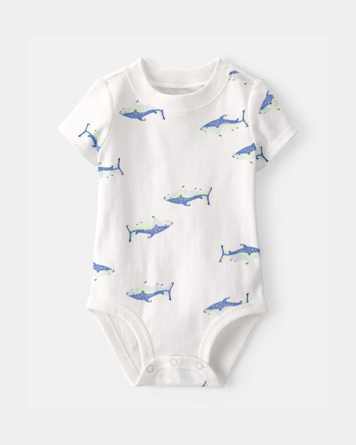 Baby Boy 3-Piece Shark Striped Outfit Set - Blue/White 2 Baby Boy 3-Piece Shark Striped Outfit Set - Blue/White