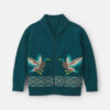 Boys Duck Fair Isle Baggy Cardigan Sweater - Green 4 Boys Duck Fair Isle Baggy Cardigan Sweater - Green