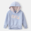 Toddler Girl Floral Fleece Logo Hoodie - Blue 5 Toddler Girl Floral Fleece Logo Hoodie - Blue