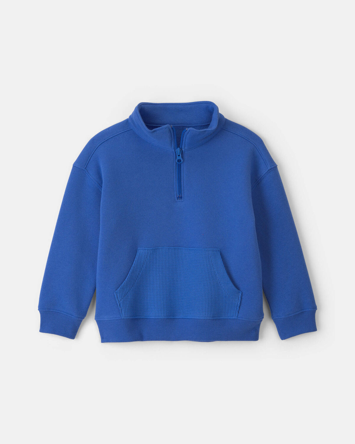 Toddler Boy Fleece Quarter-Zip Pullover Sweatshirt - Blue 1 Toddler Boy Fleece Quarter-Zip Pullover Sweatshirt - Blue