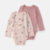 Baby Girl 2-Pack Woodland PurelySoft™ Long-Sleeve Multipack Bodysuits - Pink