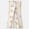 Toddler Girl Dog Cotton Pull-On Stretch Flare Leggings - Cream