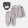 Baby Boy 3-Piece Penguin Long-Sleeve Top & Pant Set - Grey
