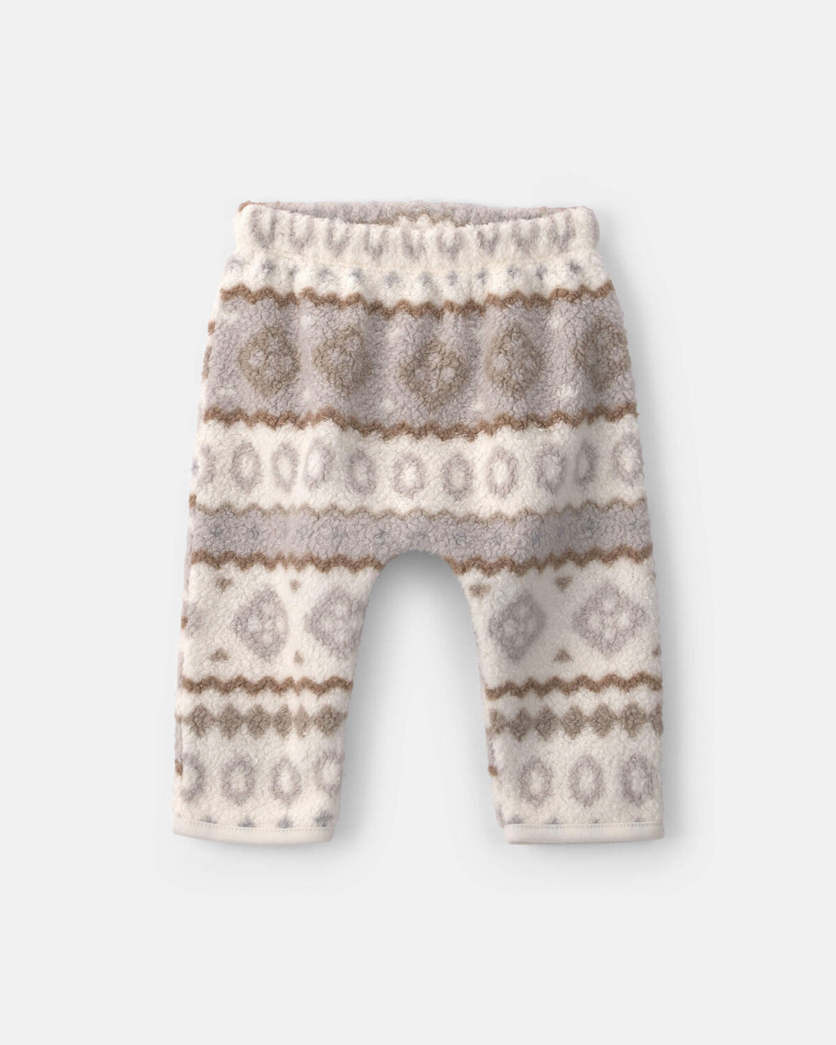 Baby Boy 3-Piece Fair Isle Fleece Layering Set - Cream/Grey