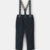 Toddler Boy Corduroy Suspender Pants - Navy Blue