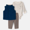 Baby Boy 3-Piece Corduroy Long-Sleeve Layering Set - Blue/Grey/Cream