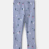 Deer Floral Pull-On Stretch Leggings - Blue