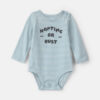 Baby Boy 'Naptime or Bust' Striped Long-Sleeve Graphic Bodysuit - Blue/White