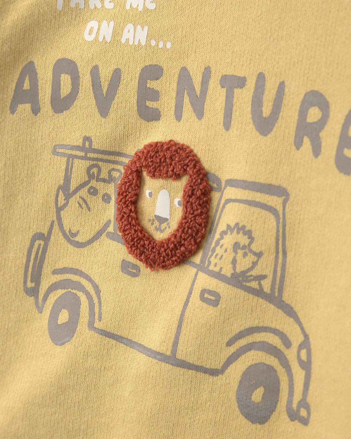 Baby Boy 3-Piece 'Take Me On An Adventure!' Lion French Terry Layering Set - Yellow/Grey 3 Baby Boy 3-Piece 'Take Me On An Adventure!' Lion French Terry Layering Set - Yellow/Grey