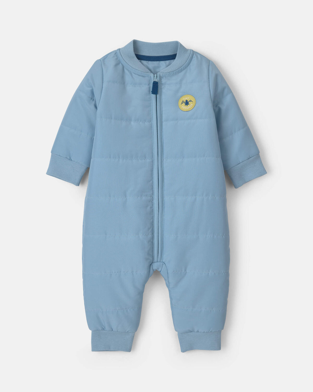 Baby Boy 'Tiny Explorer' Long-Sleeve Jumpsuit - Blue