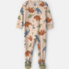 Toddler Boy 1-Piece Dino Fleece Loose Fit Footed Pajama - Tan