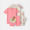 Baby Girl Pool Party 100% Cotton 4-Piece Pajama Set - Pink/Ivory