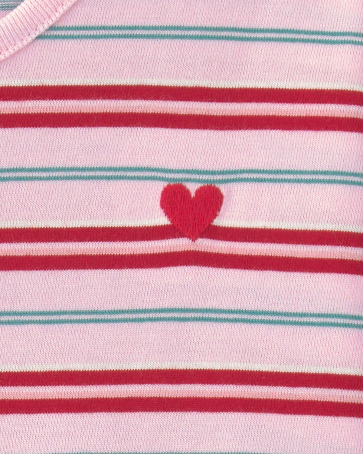 Heart Striped Valentine's Day Long-Sleeve T-Shirt - Red/Pink