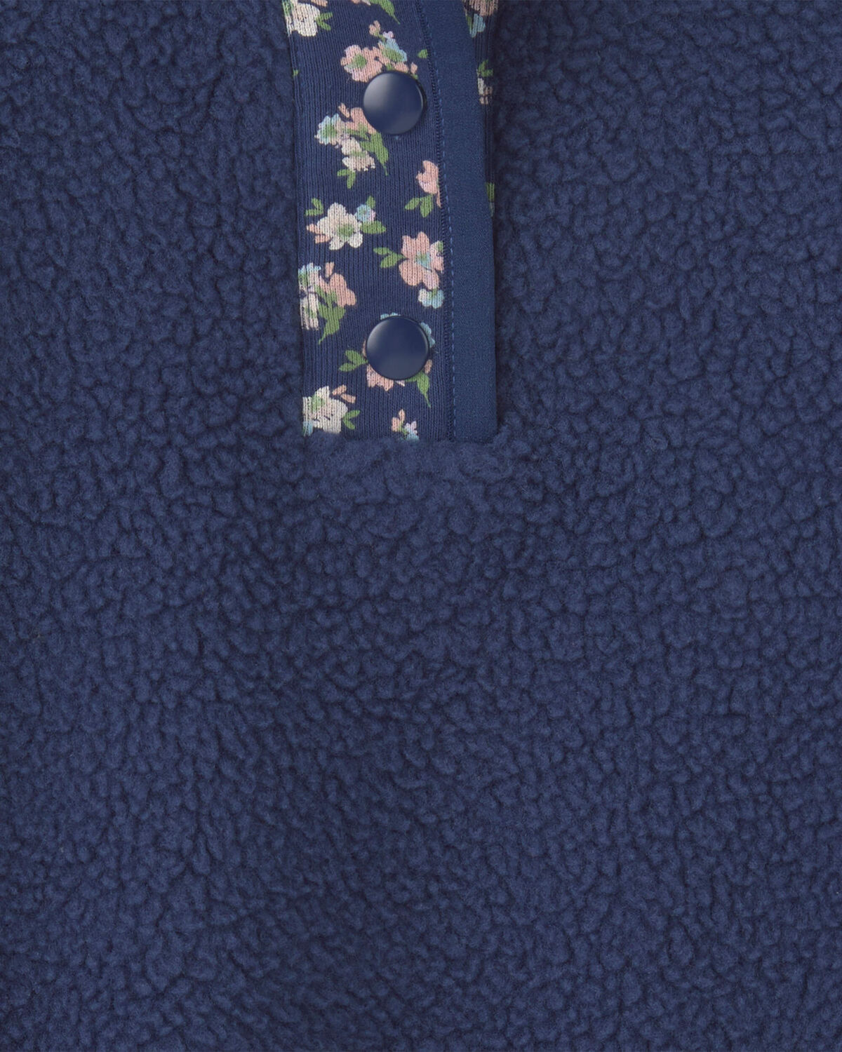 Floral Fleece Pullover - Navy Blue