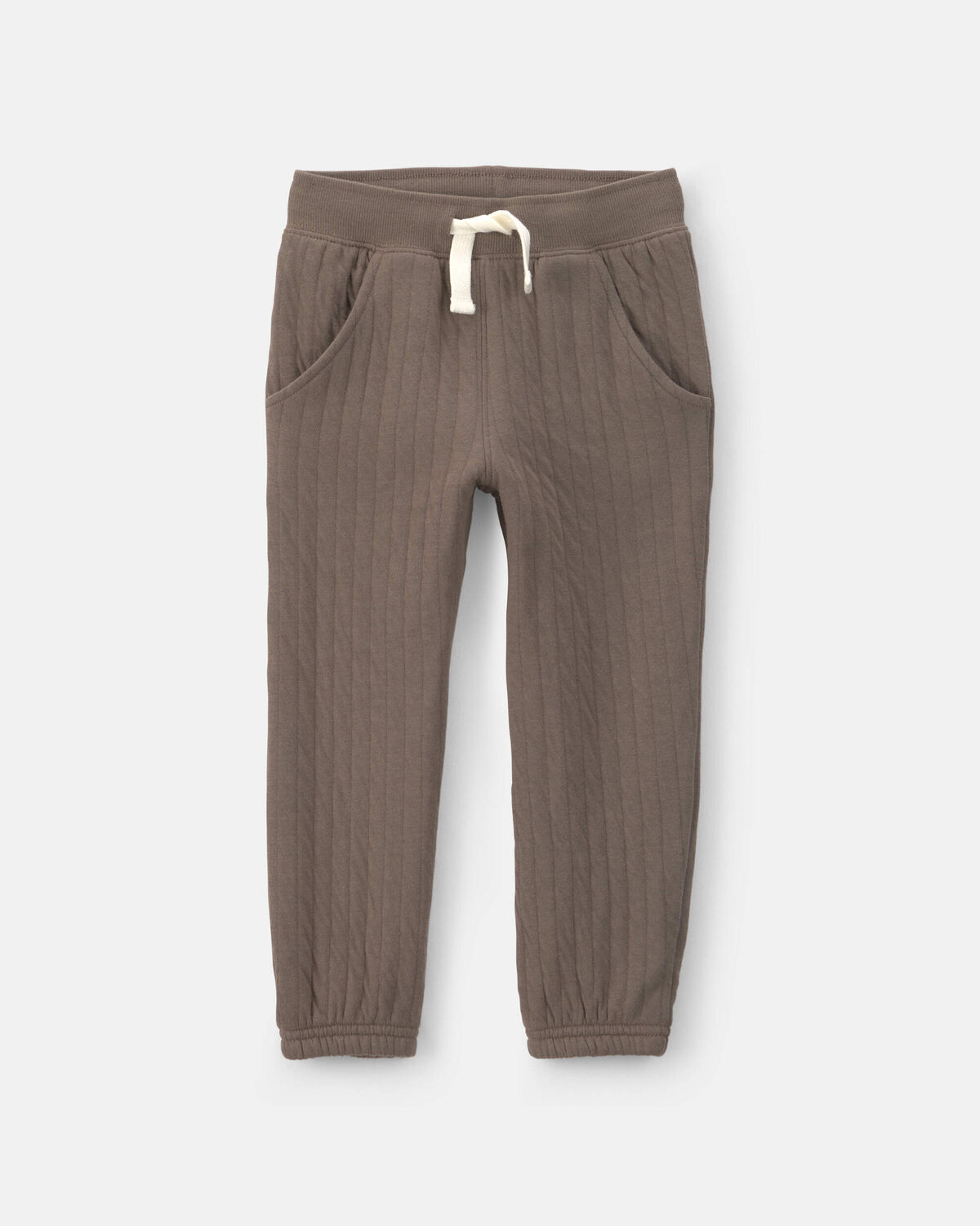 Quilted Joggers - Brown
