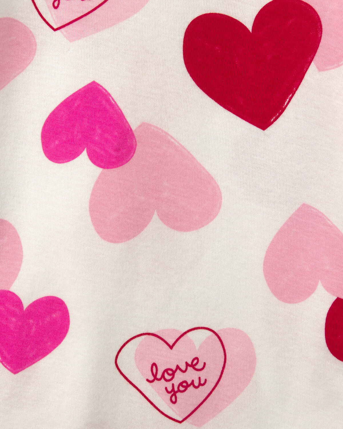 Toddler Girl 'Love You' Valentine's Day Cotton Snug Fit 4-Piece Pajama Set - Pink 3 Toddler Girl 'Love You' Valentine's Day Cotton Snug Fit 4-Piece Pajama Set - Pink